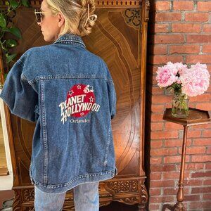 PLANET HOLLYWOOD ORLANDO MEN'S DENIM TRUCKER JACKET SZ XL